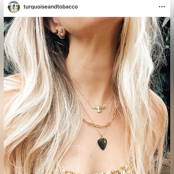 Turquoise and Tobacco Fleetwood Necklace 🦅 - Picture 4 of 6